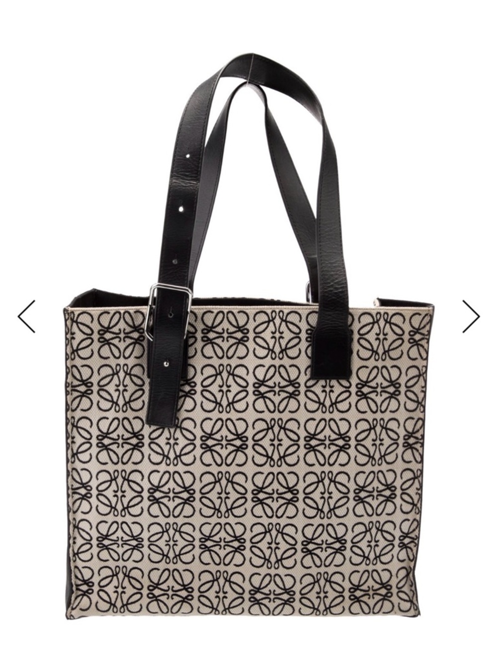 Loewe Canvas Tote Bag with Black Patterned Print - Picture 1 of 6